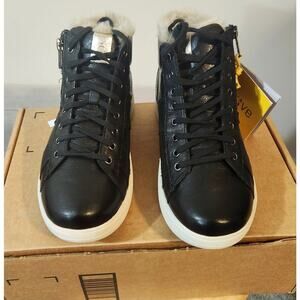 Strive Hi-Top Sneaker with Faux Fur Trim – Size 7W